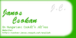 janos csokan business card